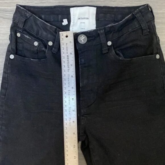 ONE TEASPOON Freebirds Ii High Waist Stretch Black 2 knee-rips Fit Leg R 26 US4 - Picture 8 of 16